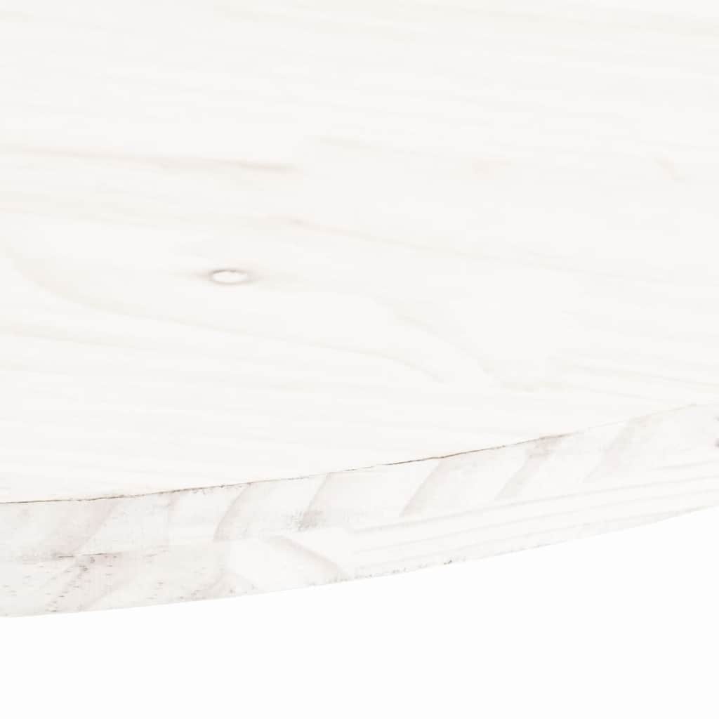 Blat Stołu, Biały, 90X45X2,5 Cm, Lite Drewno Sosnowe, Owalny