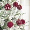 Plastics Christmas Tree Ornament Glitter Flocked Christmas Balls  Christmas Home Decoration