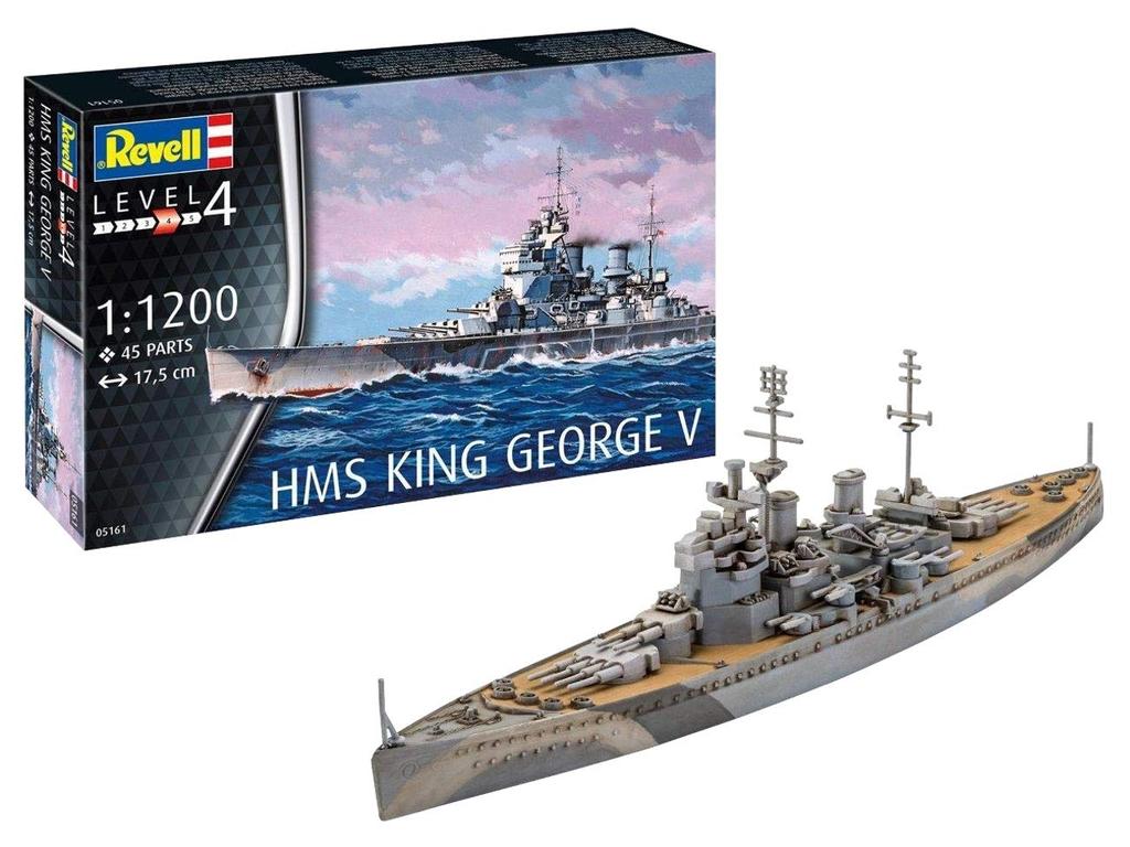German Revell Royal Navy HMS King George V Plastic Model 05161 1/1200