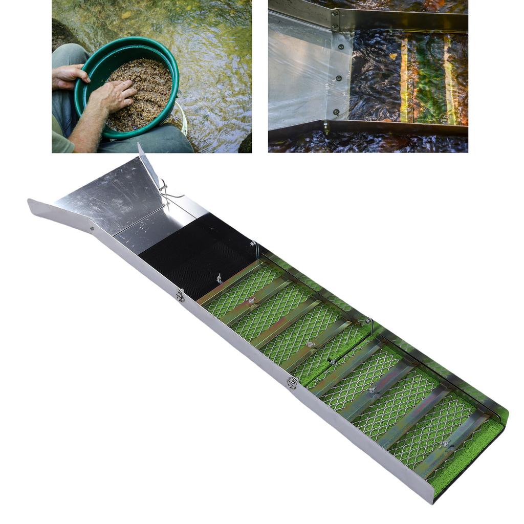 Goldwaschset mit faltbarer Schleusenbox, Schleusenbox aus Aluminiumlegierung zur effizienten Sammlung von Metallen in Rio, Bach, leicht und robust