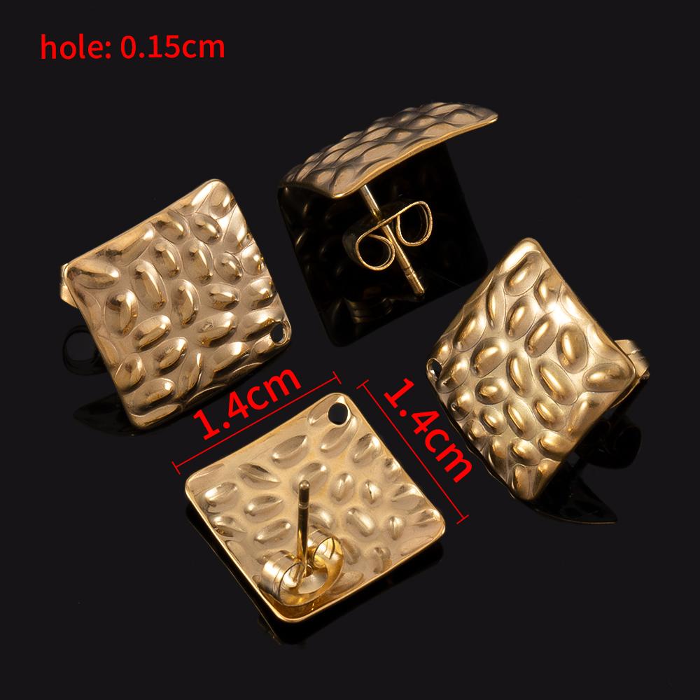 10pcs Geometric Stainless Steel Matte Round Heart Square Stud Earrings Women Earring Base Jewelry Making DIY Punk Accessories