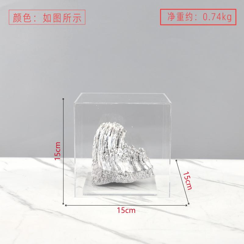 Современный Минималистичный Серебристый Металл Акриловая Крышка Декоративное Украшение для Гостиной Прихожей Прозрачный Квадратный Акриловый Поделка Дом