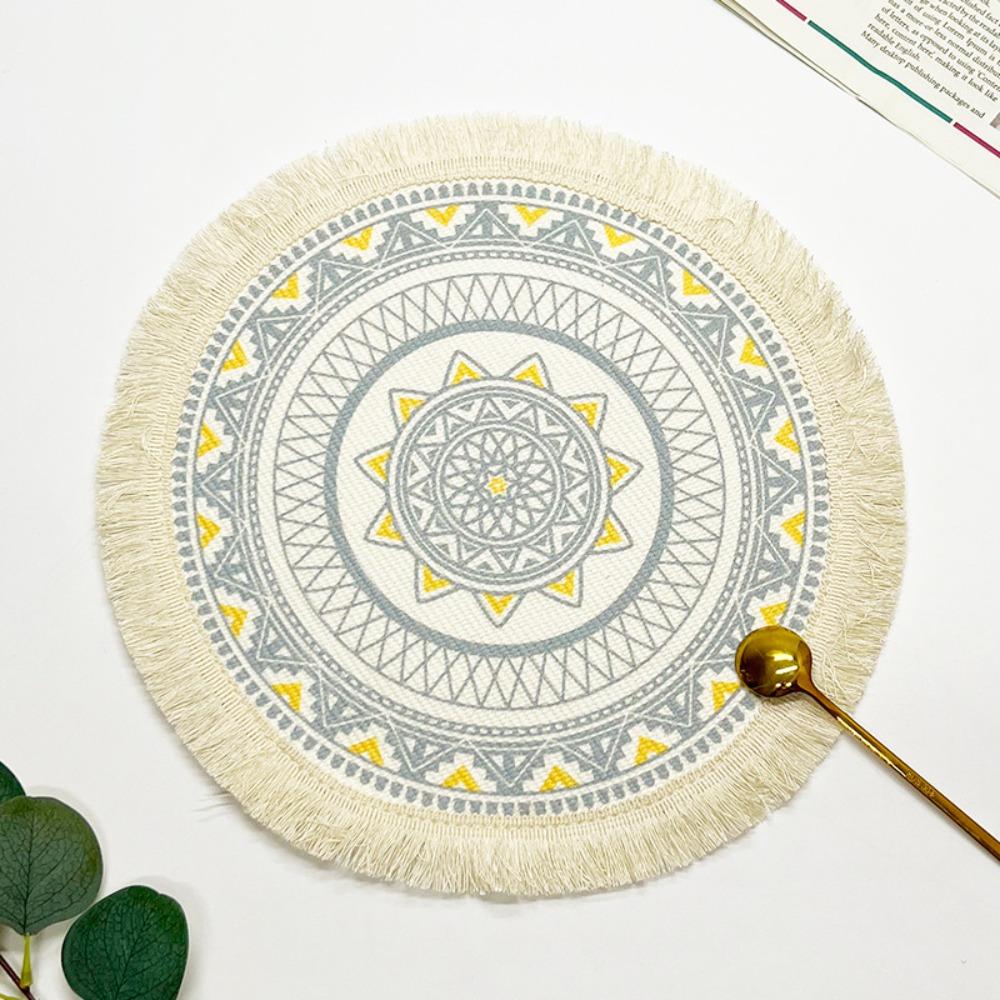 

Round Dining Table Mat Romantic Vase Mat Creative Bohemian Placemats For Home Kitchen 16cm-Style 10