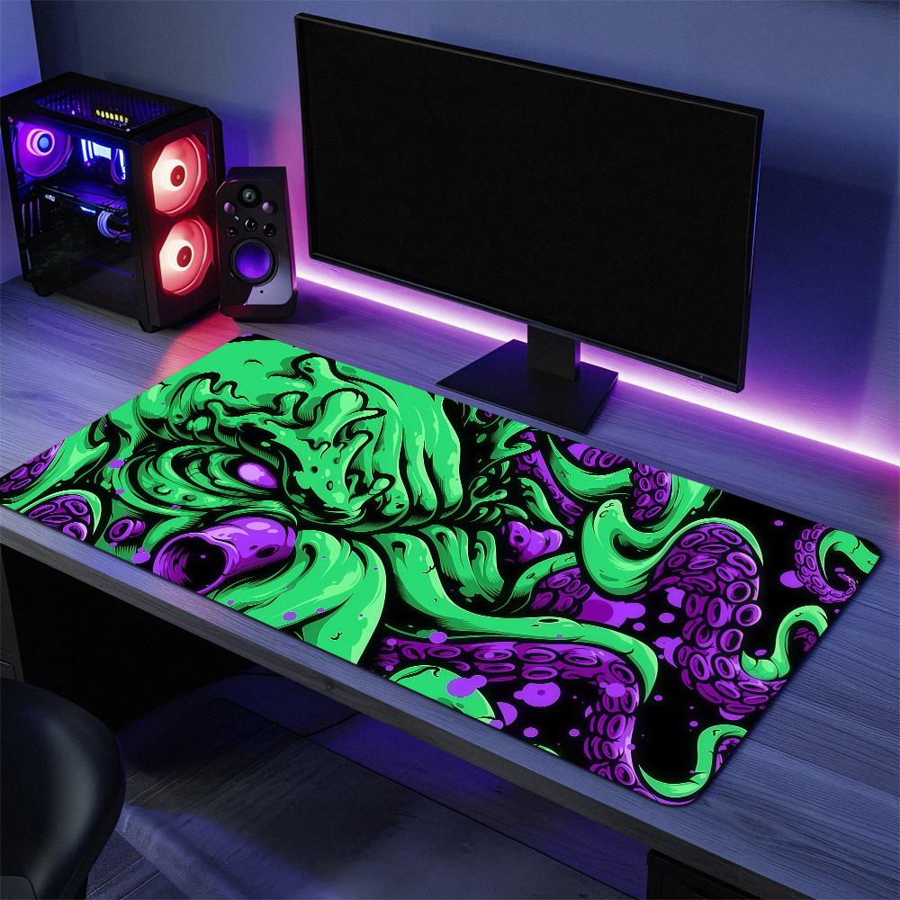KRAKEN IMPERIUM Oktopus Monster Mauspads Große Schreibtischmatte Tastatur Ergonomisch Büro Gummi PC Rutschfest Ausfransungsfrei Zuhause Benutzerdefiniert