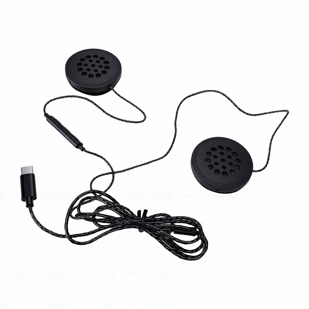 Motorcycle Wired Helmet Headset Hands Free 1.2M Cable Stereo Sound Mic Volume Helmet Earphone
