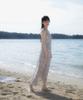 Rose Franz Sheer Grace Slim Long Dress [Beige]