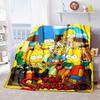 Kawaii Donut Pattern Blanket, The Simpsons Travel Flannel Blanket, Warm Blanket for Sofa Beds, Holiday Gift.