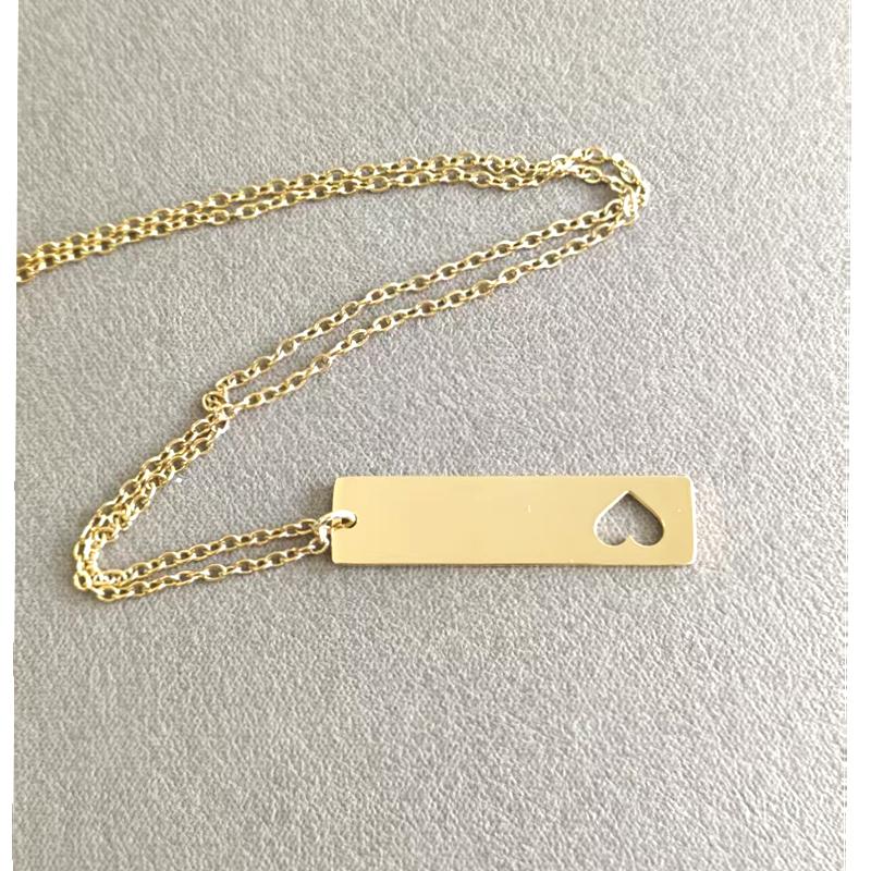 10 Pcs 304 Stainless Steel Mirror Polish Blank Bar Necklace for Women