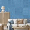 Blue and turquoise checkered wallpaper for living room and bedroom 50x1000