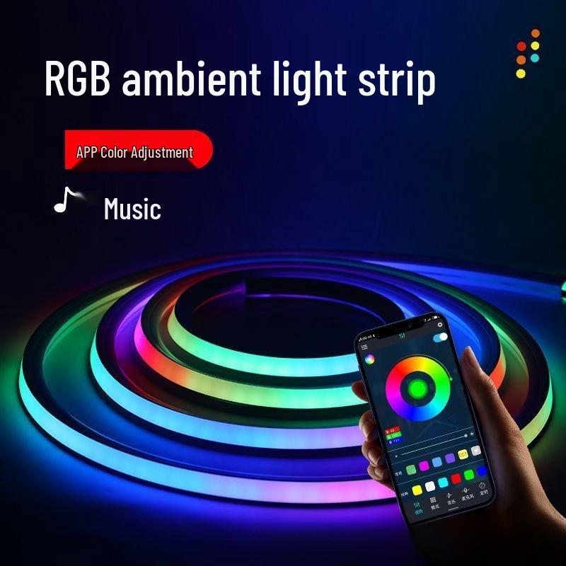 5V RGB Bluetooth LED Neon Light Strip - USB, Flexible, Full Color, Waterproof, DIY Atmosphere Lighting