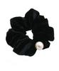 Kobe Vantaine VINGTAINE Velvet with a Single Simple Hair Adult Black Scrunchie, Pearl, Accessory, Casual, HS-176-BK -
