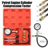 Cylinder Pressure Tester Kit 0‑300 PSI Compression Gauge for Car Motorcycle Brass Adapters Quick Release Dual Units