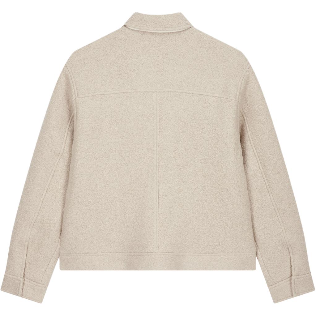Calvin Klein Solid Color Loose Fit Zip Up Long Sleeve Jacket Men jackets Beige J326707-PDH