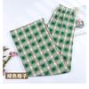 Plaid pants women's summer thin high waist drape loose narrow straight pants thin wide leg pants small casual pants