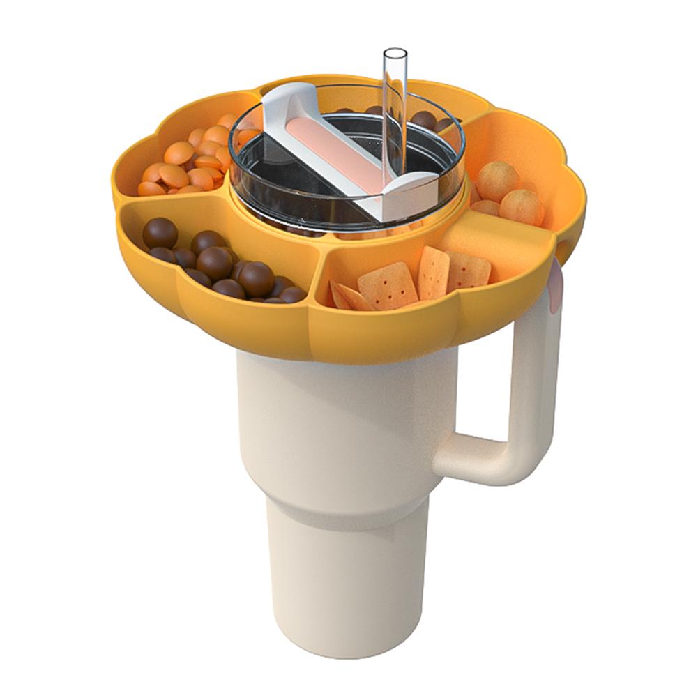 Silikon Wiederverwendbares Snackschalenbecher-Zubehör Kürbis-Becher Snackschale mit 5 Fächern Passt für Stanley Cup 40oz