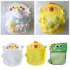 Sac de rangement pour jouets Maille transparente Imprimé animal de dessin animé Grande capacité Grande aspiration Séchage rapide Organisateur de jouets de bain pour bébé Caddie de douche Support suspendu
