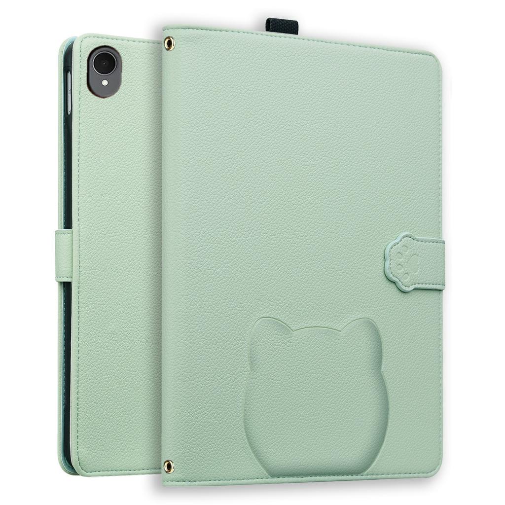 For Samsung Galaxy Tab S11 Wallet Case Leather Stand Table Cover with Stylus Holder, 3D Effect Cat Pattern