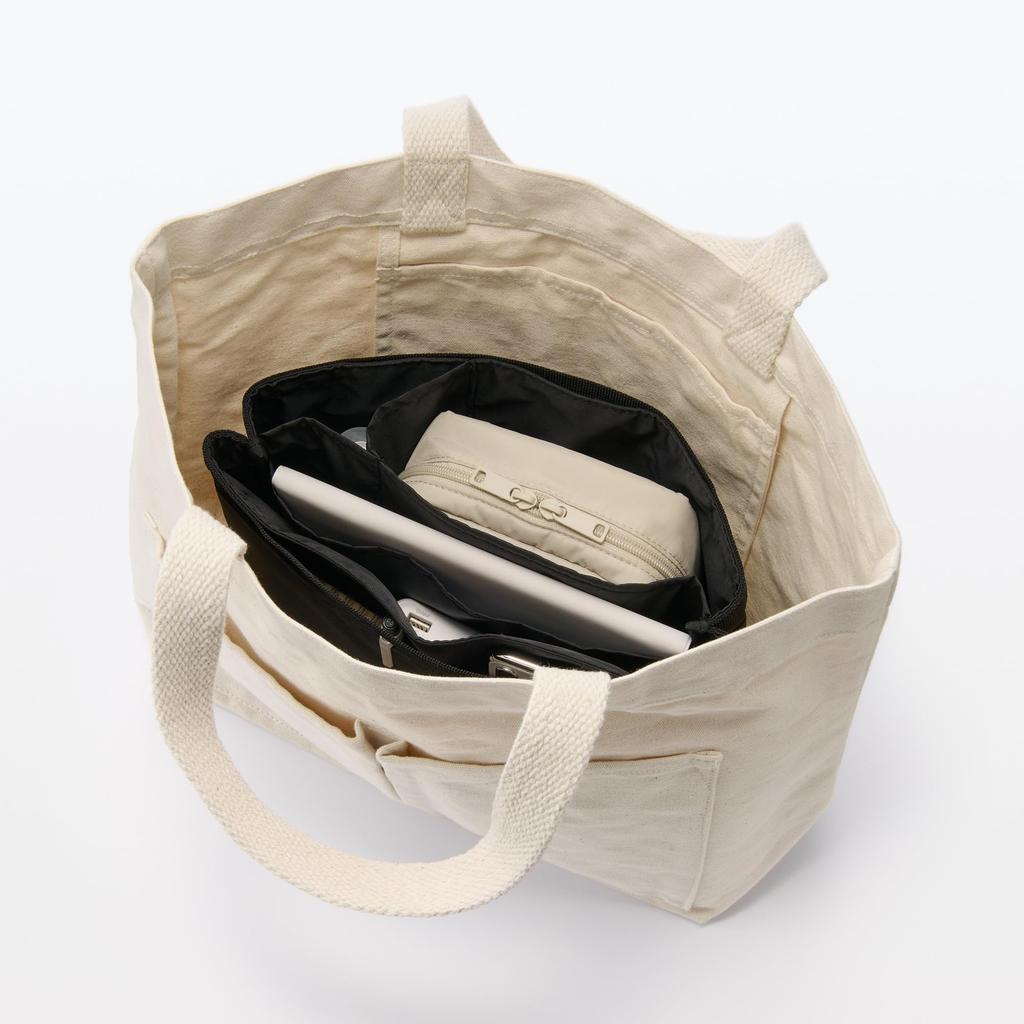 MUJI Nylon Tasche-in-Tasche, Schwarz, ca.. 27 x 11 x 18,5 cm, 83525491