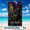 Beach Towel Custom Name Text, Quick Dry Large Towel For Beach HomeBeetlejuice Lydia Deetz