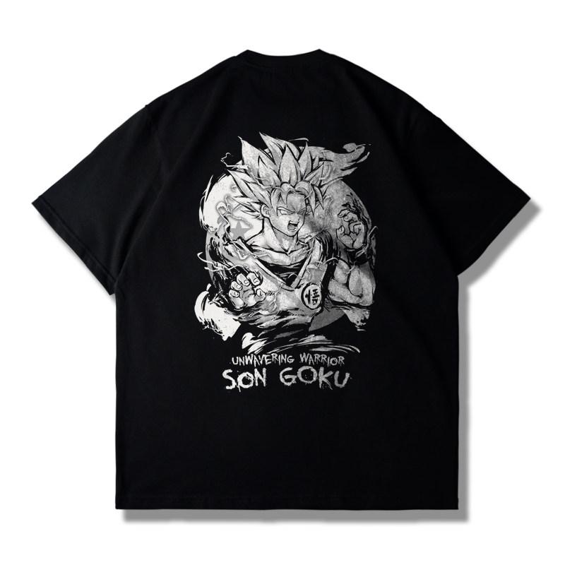 Latest Dragon Ball Anime Super Saiyan Goku Printed Shortsleeved Trendy Casual Shirt for Men and Women