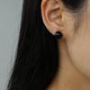 NORMALLEE [Silver 925] Basic Onyx Earrings (L)