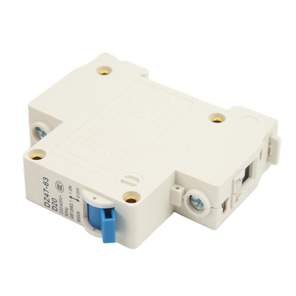 1P Miniature Circuit Breaker DIN Rail Mount Overload Protection Switch AC 230V 400V 20A