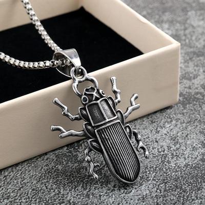 Retro Stainless Steel Ladybug Pendant Necklace