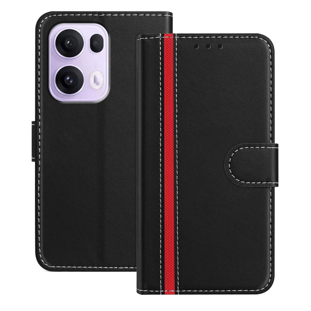 For Oppo Reno13 Pro 5G Phone Cases Wallet Stand Color Splicing Leather Cover with Magnetic Clasp