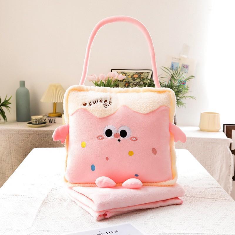 Cartoon Portable Pillow Quilt 2-in-1 Pillow Blanket Office Nap Pillow Car Folding Dopamine Pillow