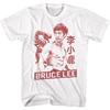 Bruce Lee Icon Chinese Dragon Ready Adult White Short Sleeve T Shirt Vintage Style Graphic Tees