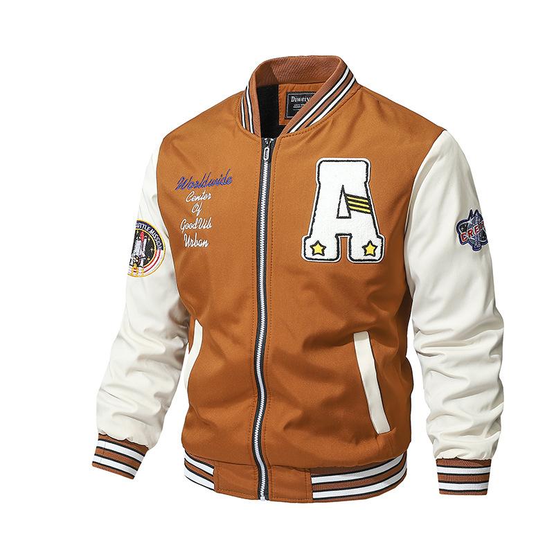 

New American Baseball Uniform Hong Kong Style Hip-hop Casual Men and Women Spring and Autumn Trendy Large Size Loose Motorcycle Jacket Jacket 2XL
