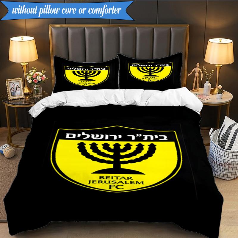 3PCS Beitar Jerusalem Football Club Printed Soft Bedding Set,Including 1pc Duvet Cover And 2pcs Pillowcases Perfect for Bedroom, Dormitory, Fan gift