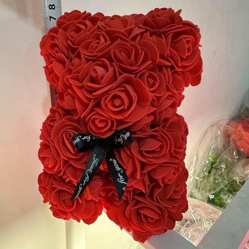 1pc Valentine's Day Gift Creative Rose Bear Gift PE Flower Romantic Foam Bear Hug Bear