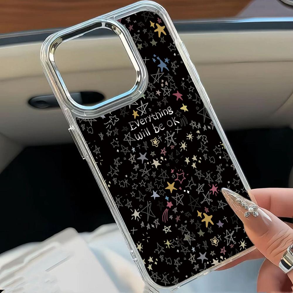 Dark Five Stars Phone Case For Iphone 17 16 Pro Max 13 15 11 12 14 17E 16E Transparent Shock-Absorbent Slim Shell iphone 12 чистый