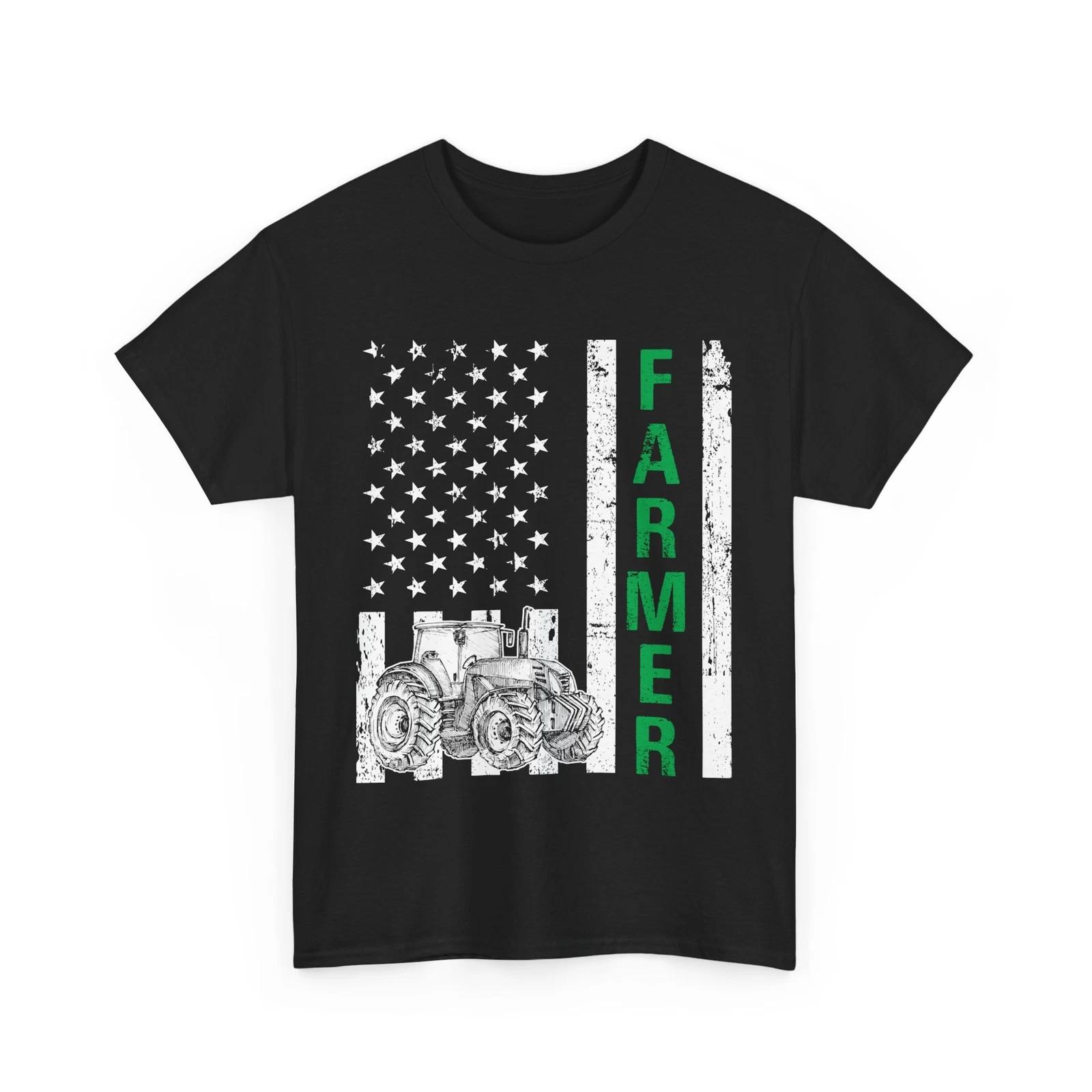 Farming USA Flag Shirt, Tractor Farming Shirt, Farmer Shirt, Farm Lover Tee 2XL