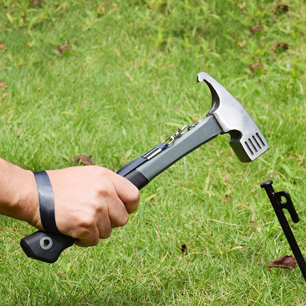 8Pcs Tent Pegs Camping Tent Spikes Heavy Duty Unbreakable Tent Pegs with Storage Bag & Hammer for Outdoor Camping