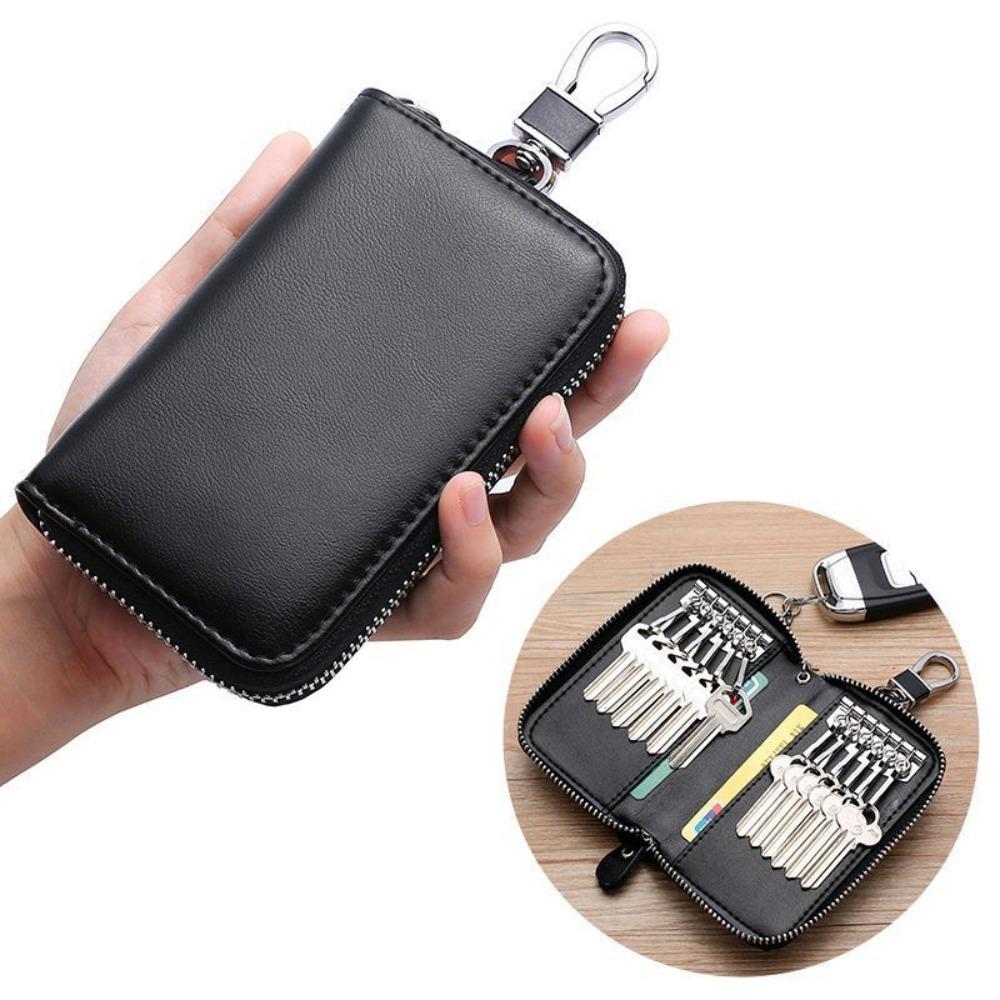 Waterproof Car Key Wallet Retro Zipper Key Bag Lightweight Key Storage Pouch  Commuting Use