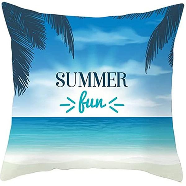 Summer Hot Style Ocean Style Pillow Beach Shell Pattern Blue Pillow Case Home Sofa Pillow Case Cushion Cover