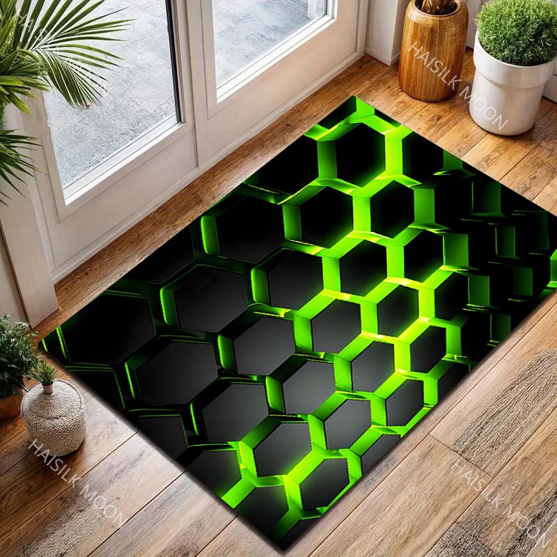3D Personalized Honeycomb Grid Pattern Carpet for Living Room Bedroom Bedside Floor Mat Sofa Table Area Rugs Home Decor