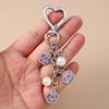 Keychain Pendant Rhinestones Inlaid Flower Imitation Pearls Charm Key Chain Zinc Alloy Key Ring Backpack Accessory