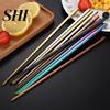 Chopstick Rest Stands 1 Pair Anti-scalding Chopsticks Color-plated Easy To Use Reusable Metal Rust Proof High-Temperature Resistant Anti-slip