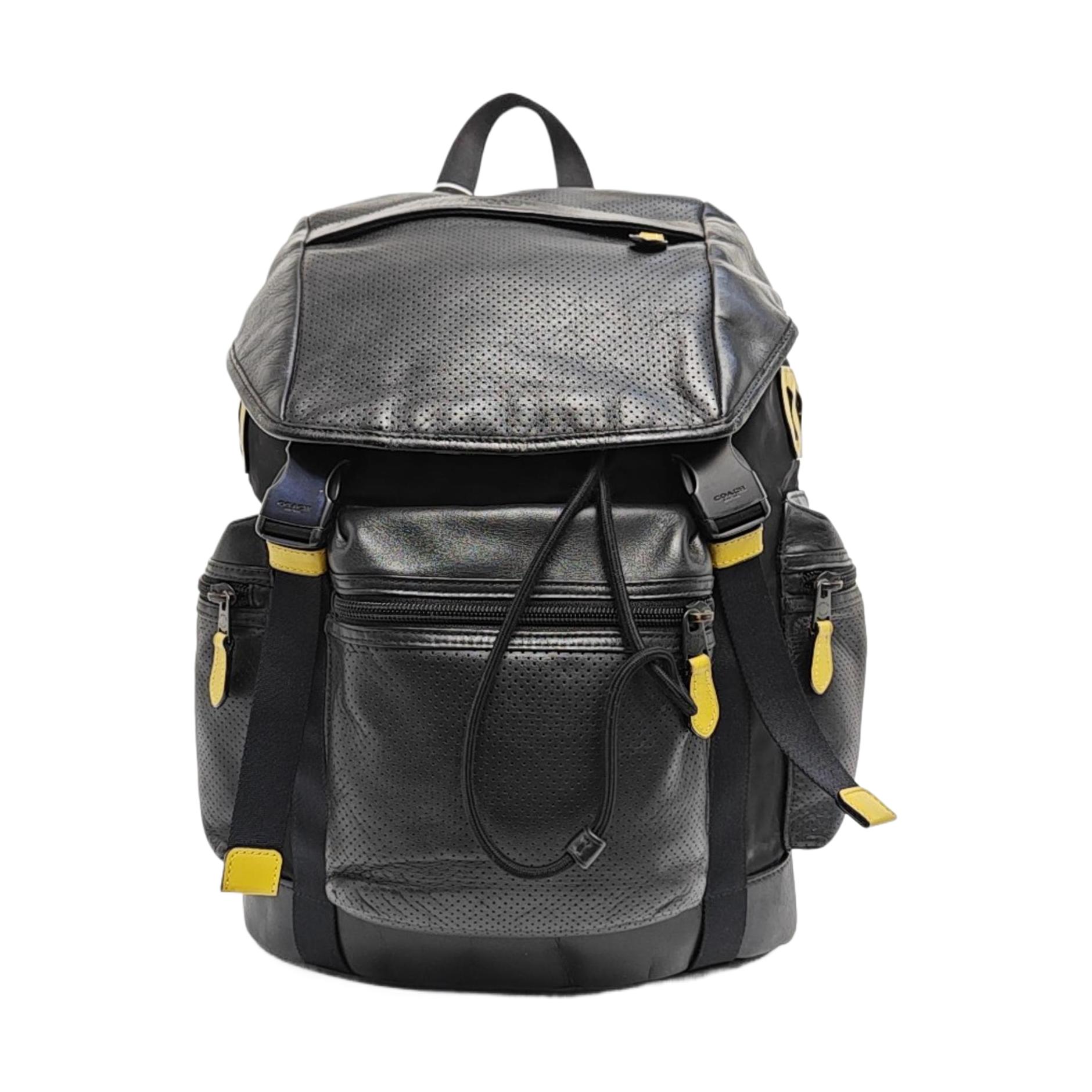 [Pre-Owned] Black Leather Backpack With Black Hardware - Fair #1YO29N7 ONE SIZE