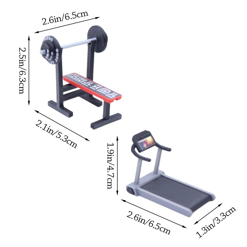 Grey Dollhouse Fitness Equipment 1/12 Scene Model Creative Doll House Treadmill  Toy