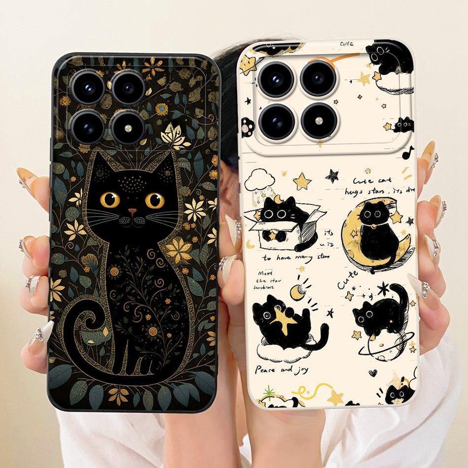 Für Xiaomi Redmi K90 Niedliche Katze Blume Cartoon Handyhülle Für Redmi K 90 K90 Pro Max 5G Stoßfeste Weiche Silikonhüllen Stoßfänger
