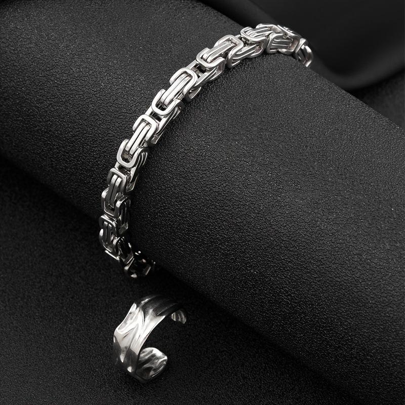 

Stainless Steel Bracelet Hydraulic Irregular Open Ring Personality Minimalist Style Jewelry Set Manufacturer Average Size