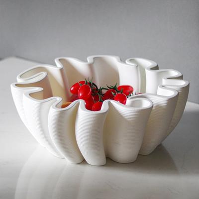 Resin Handicrafts Geometric Striped Wrinkled Fruit Plate Desktop Storage Container Tray Home Decoration Accessories