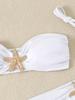 European & American Women's Solid Color Three-Piece Starfish Bikini Set