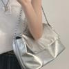 Simple Flap Large-capacity Shoulder Bags  New Fashion Women's Commuter Silver Underarm Bags