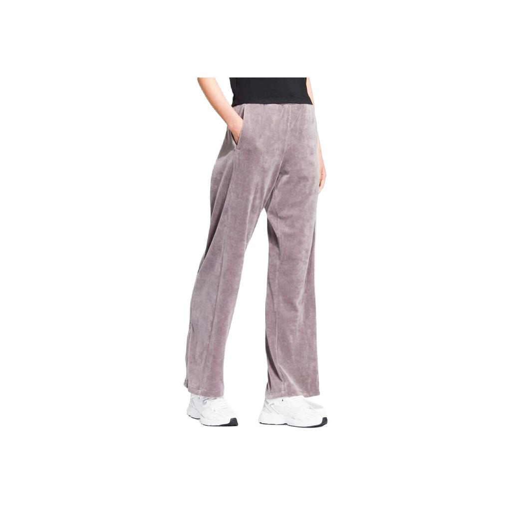 adidas Originals Trefoil Logo Print Side Button Track Pants Women Bottoms Grey Purple IC8126