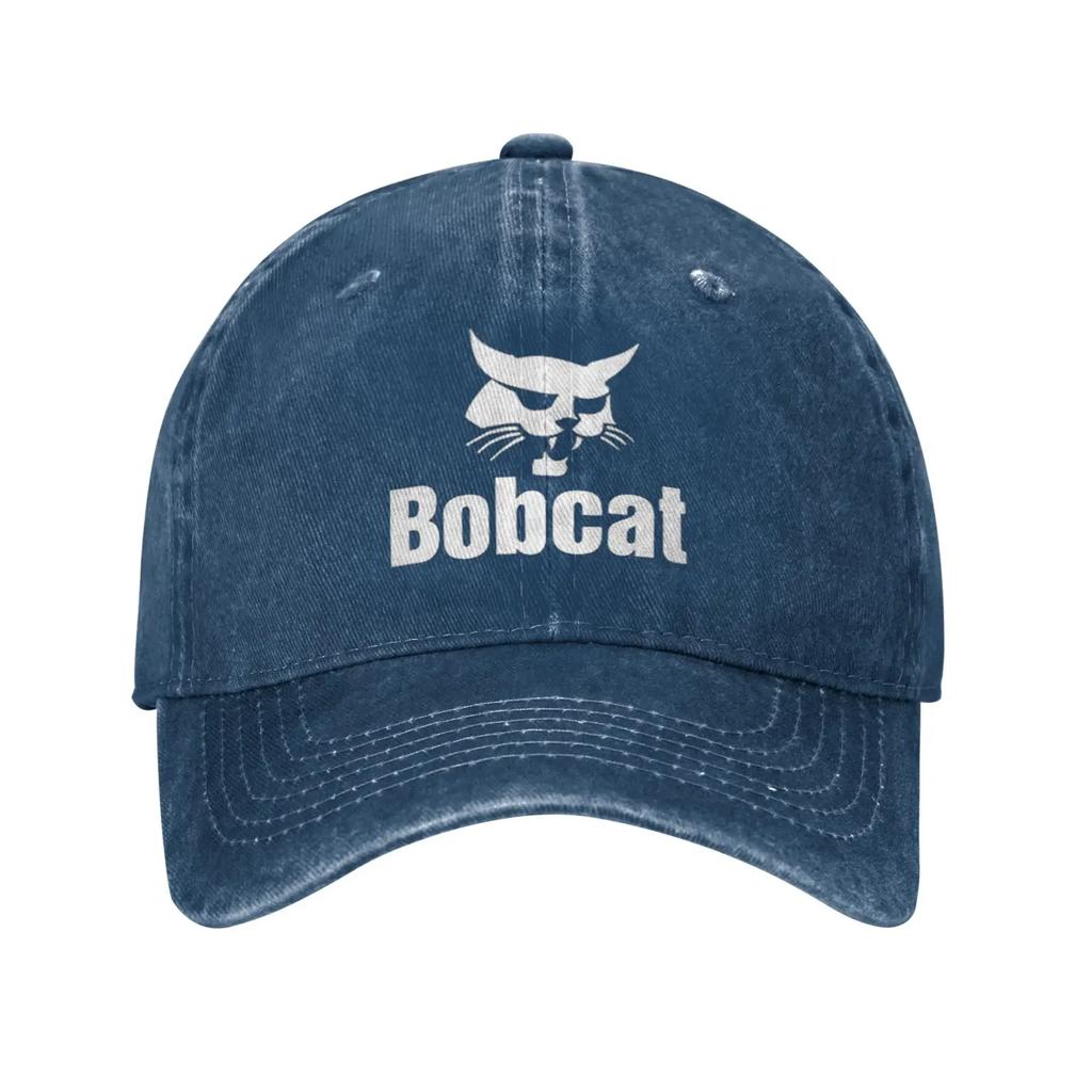 Funny Anime B-Bobcat Y2K Heavy Equipment Summer Retro Cowboy Washed Baseball Caps Men Denim Street Tide Hat Hip Hop Peaked Cap